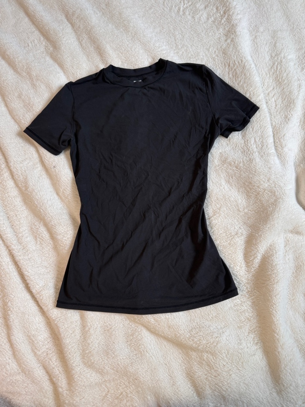 SKIMS Black Short Sleeve Crewneck Tee